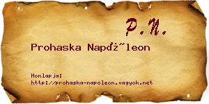 Prohaska Napóleon névjegykártya